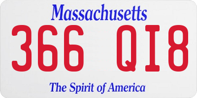 MA license plate 366QI8