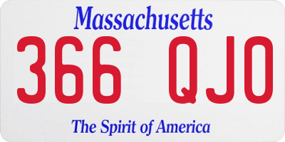 MA license plate 366QJ0
