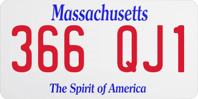 MA license plate 366QJ1