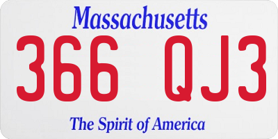 MA license plate 366QJ3