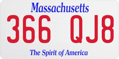 MA license plate 366QJ8