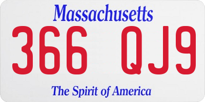 MA license plate 366QJ9
