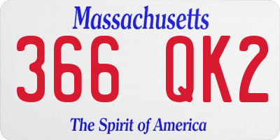 MA license plate 366QK2
