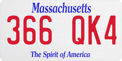 MA license plate 366QK4