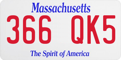 MA license plate 366QK5
