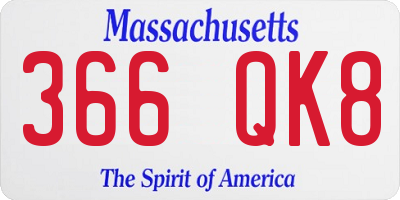 MA license plate 366QK8