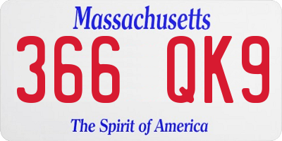 MA license plate 366QK9
