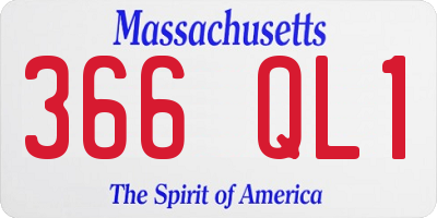 MA license plate 366QL1