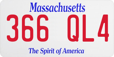 MA license plate 366QL4