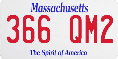 MA license plate 366QM2