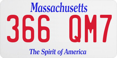 MA license plate 366QM7