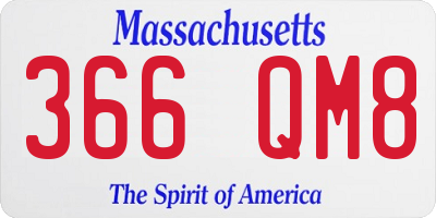 MA license plate 366QM8