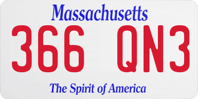 MA license plate 366QN3