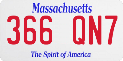 MA license plate 366QN7