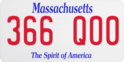 MA license plate 366QO0