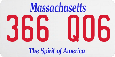 MA license plate 366QO6