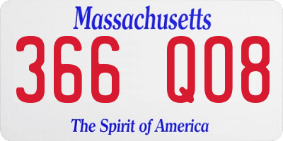 MA license plate 366QO8