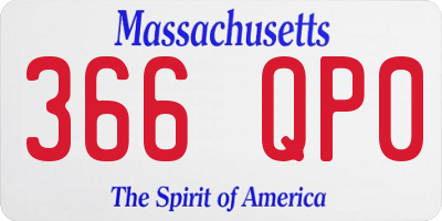 MA license plate 366QP0