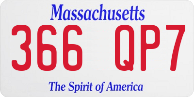 MA license plate 366QP7