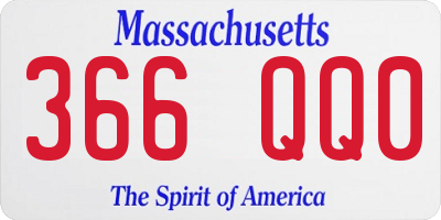 MA license plate 366QQ0