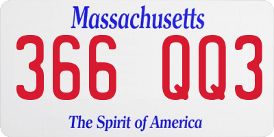 MA license plate 366QQ3