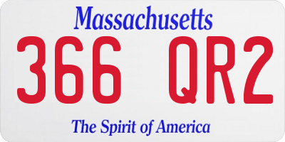 MA license plate 366QR2