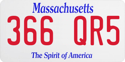 MA license plate 366QR5
