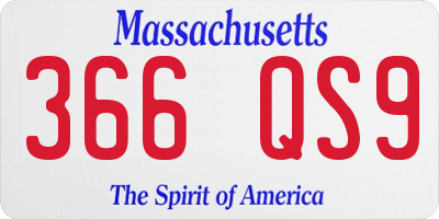 MA license plate 366QS9