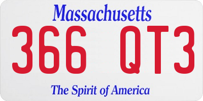MA license plate 366QT3