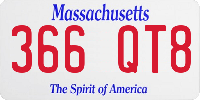 MA license plate 366QT8