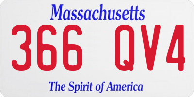 MA license plate 366QV4