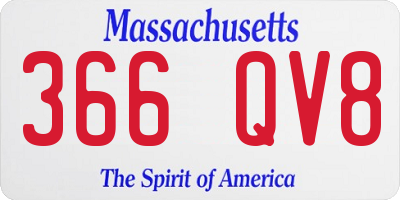 MA license plate 366QV8