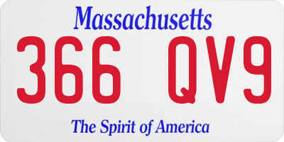 MA license plate 366QV9