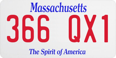 MA license plate 366QX1