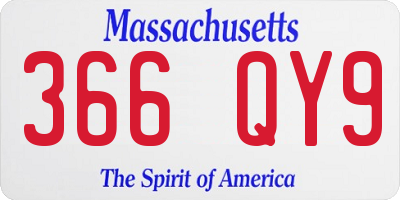 MA license plate 366QY9