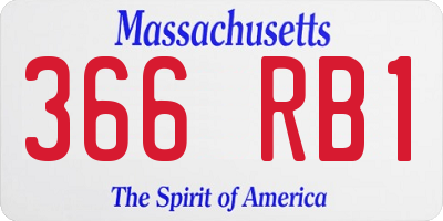 MA license plate 366RB1
