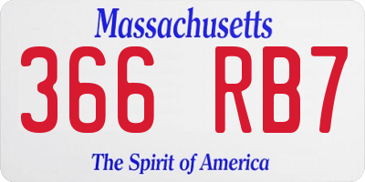 MA license plate 366RB7
