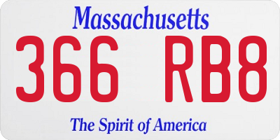 MA license plate 366RB8