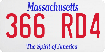 MA license plate 366RD4