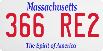 MA license plate 366RE2