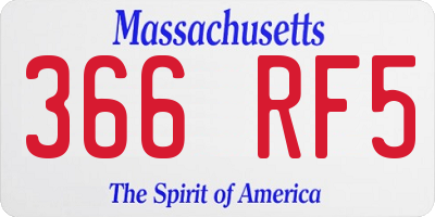 MA license plate 366RF5