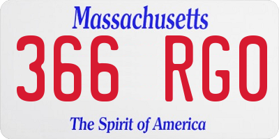MA license plate 366RG0