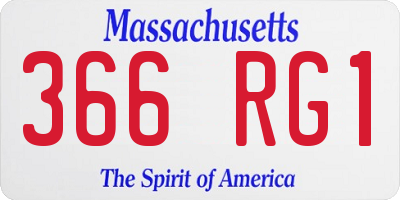 MA license plate 366RG1