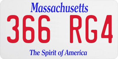 MA license plate 366RG4