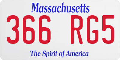 MA license plate 366RG5