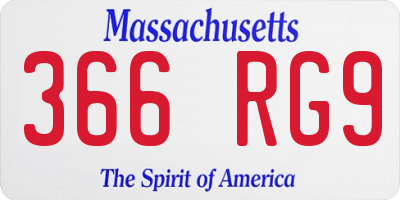 MA license plate 366RG9