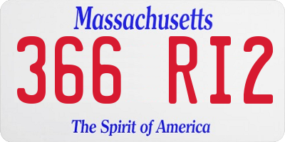 MA license plate 366RI2
