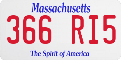 MA license plate 366RI5