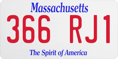 MA license plate 366RJ1
