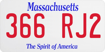 MA license plate 366RJ2
